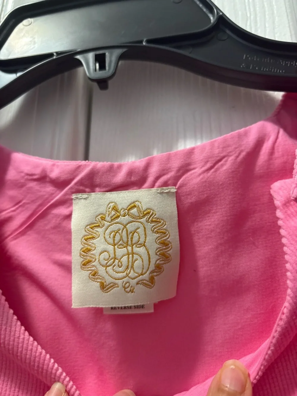TBBC Juliet Jumper Corduroy Hamptons Pink With Brass Buttons